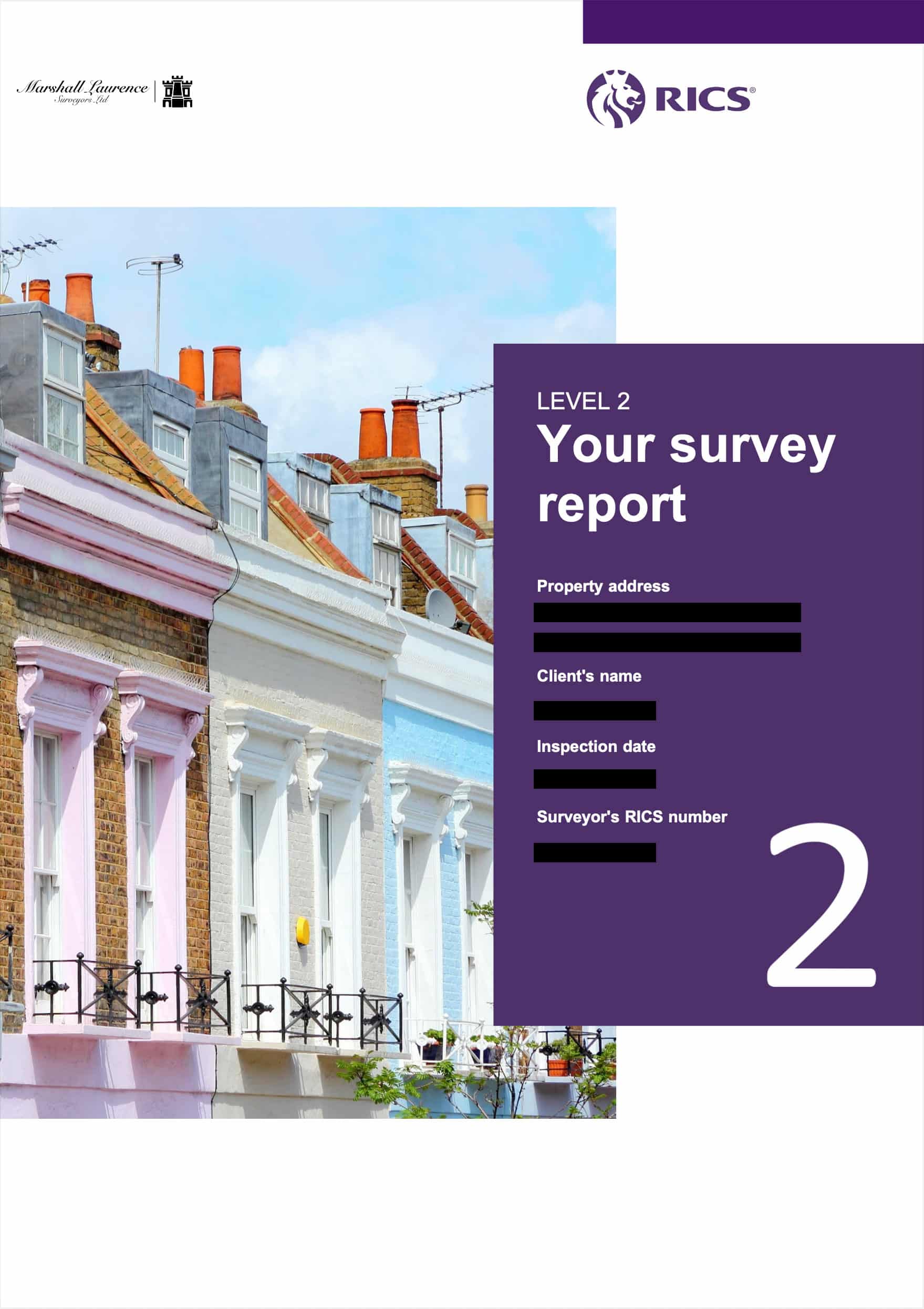 Scan of the cover page of a Level 2 building survey